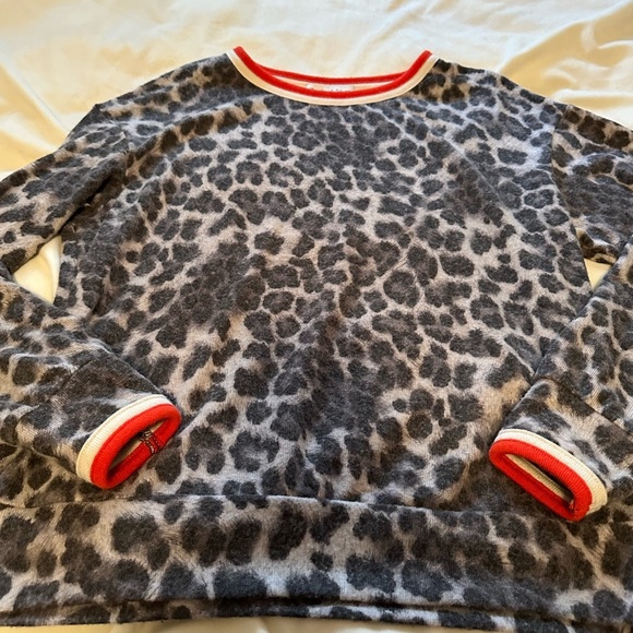 Michael Stars Tate Contrast Leopard Sweater XS - Picture 1 of 3